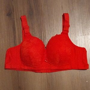 Vibrant Red Lace Bra